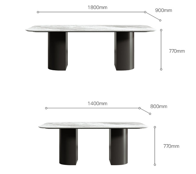 Osaka Dining Table, Sintered Stone-DodiTec WC1