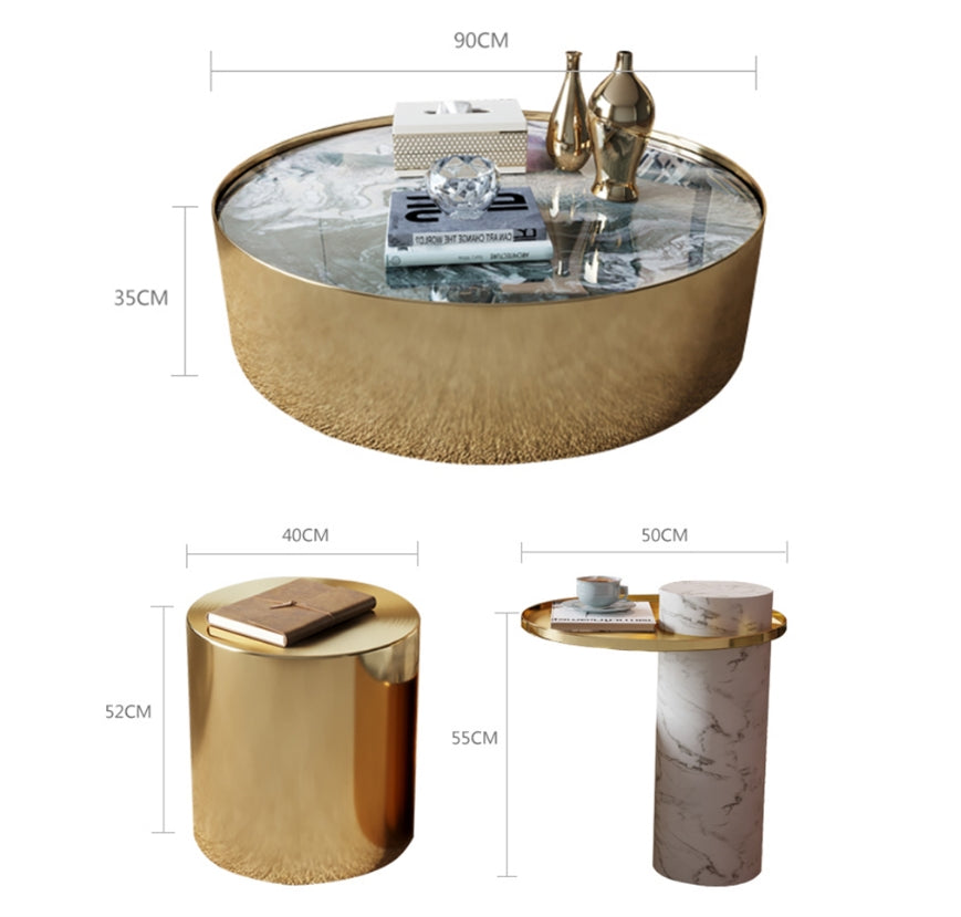 Luxury Coffee Table Set, Sintered Stone-DodiTec WC1