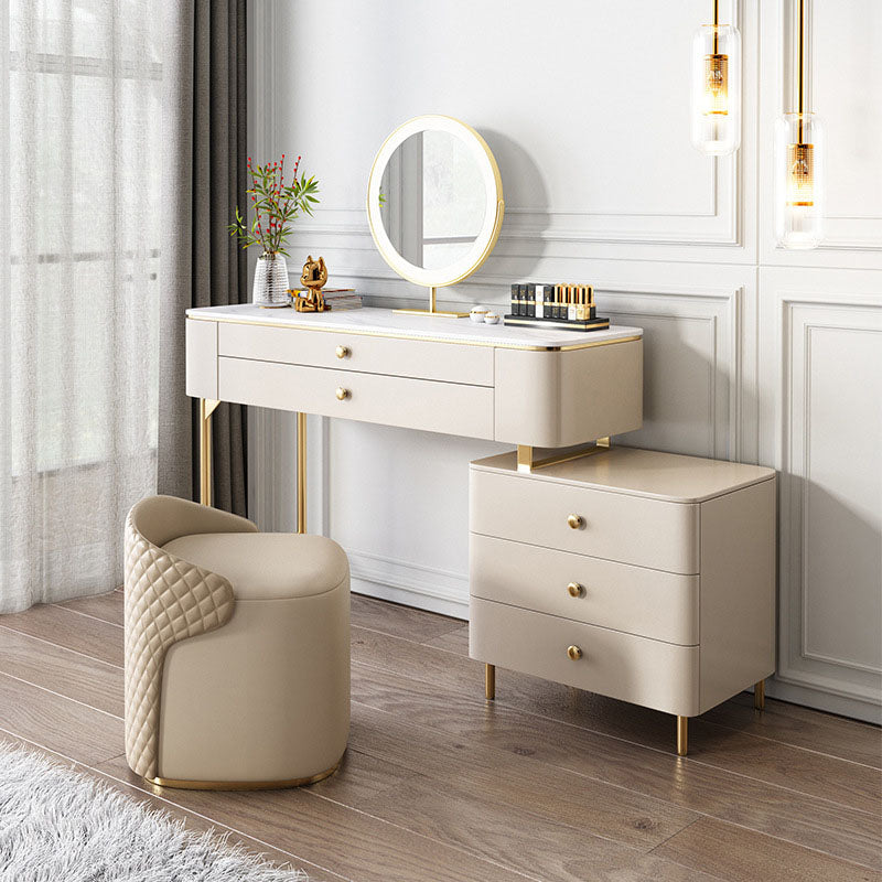 Graceway Dressing Table With LED Mirror, Cream