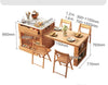 Valerie Extendable Dining Table With Bar Island, Oak, With USB Charger-DodiTec WC1