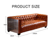 Aviator Three Seater Sofa, Real Leather And Aluminium-DodiTec WC1