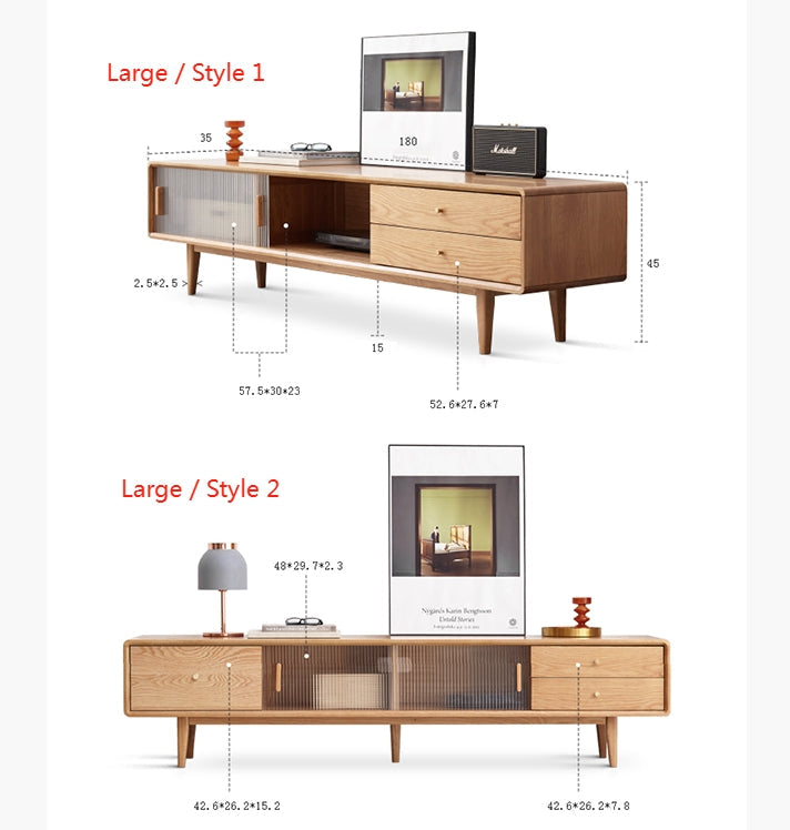 Kerry Mini TV Stand, Light Oak-DodiTec WC1