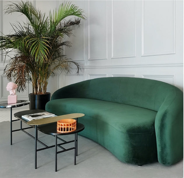 Julep Modern Curved Sofa, Velvet-DodiTec WC1