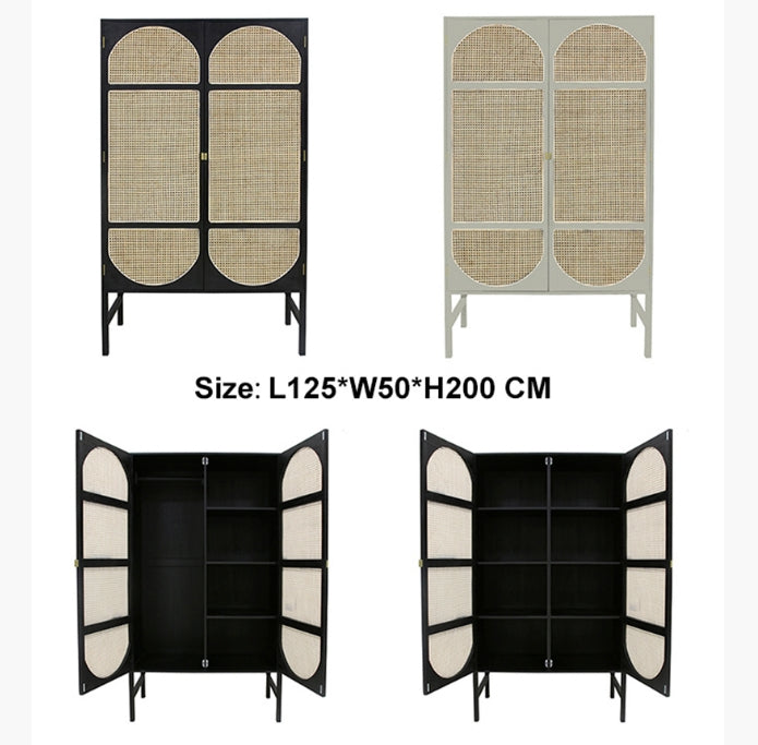 Tandy Black Rattan Wardrobe-DodiTec WC1