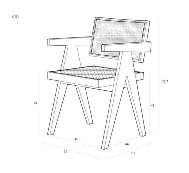 Caribbean Dining Chair, Oak-DodiTec WC1