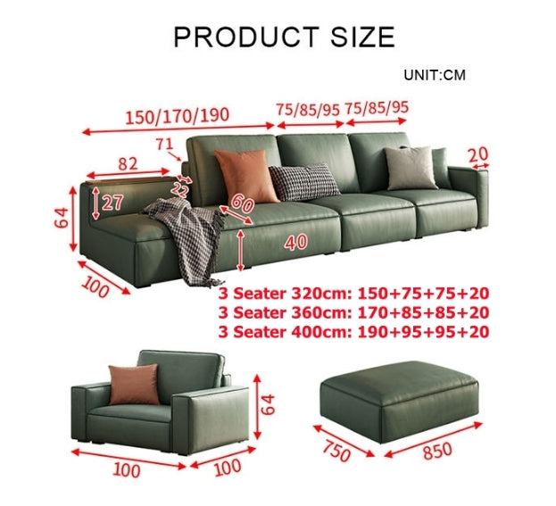 Cyril L511 Three Seater Sofa, Green-DodiTec WC1