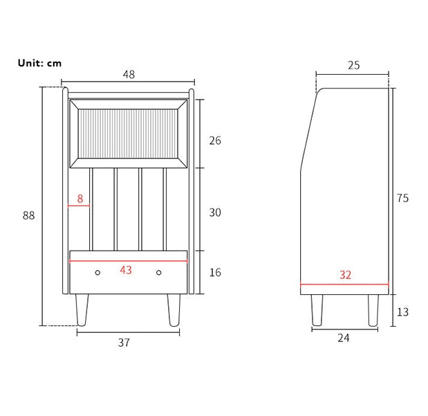 Dorilla Bedside Table, Oak, Side Table-DodiTec WC1