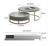 Lvinta Grey Round Nesting Coffee Table, Gold Base-DodiTec WC1