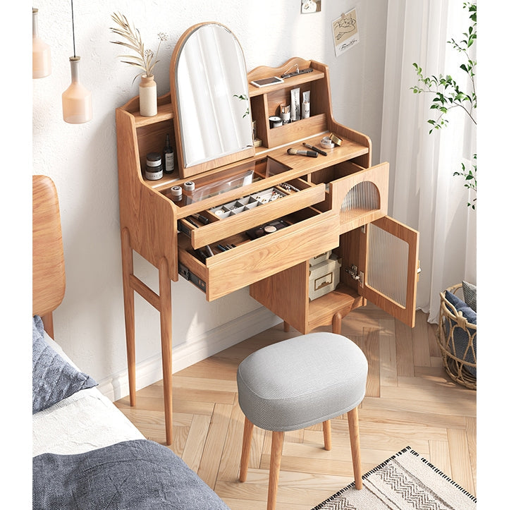 Aggie Dressing Table With Mirror, Oak-DodiTec WC1