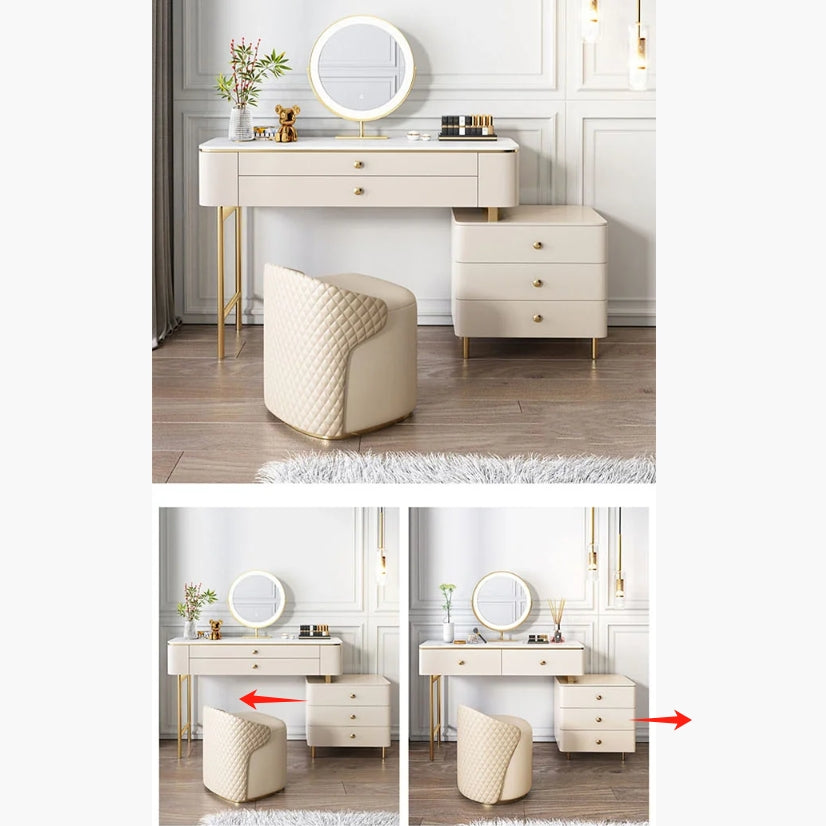 Graceway Dressing Table With LED Mirror, Cream