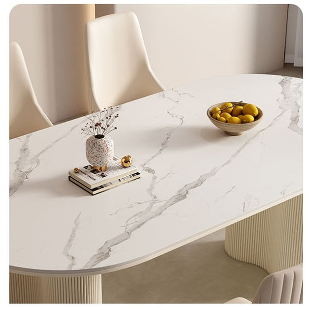 Peru Oval Dining Table, White