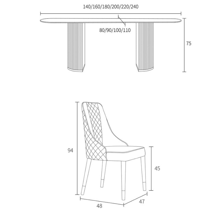 Costanza Matching Dining Chairs, Grey-DodiTec WC1