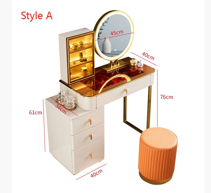 Isai Extendable Dressing Table With LED Mirror-DodiTec WC1