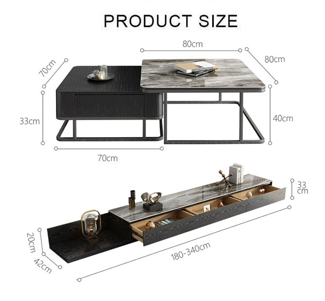 Nathan Nesting Coffee Table Set, Sintered Stone-DodiTec WC1