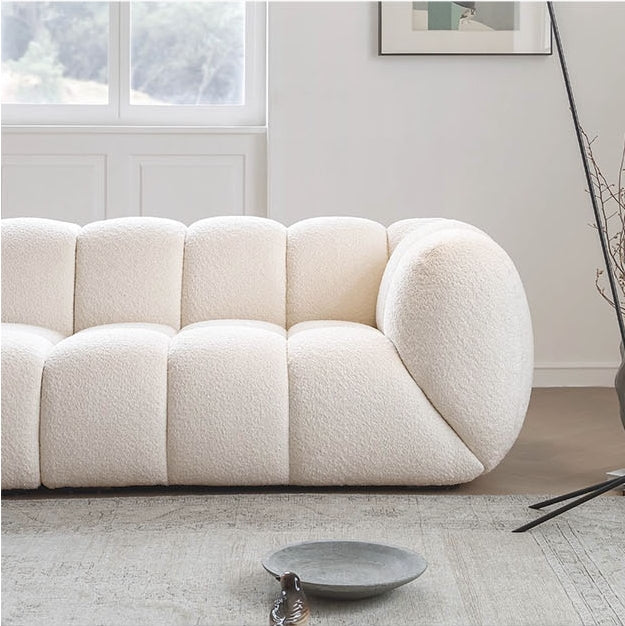 Randee BoBo Three Seater Sofa, White Boucle