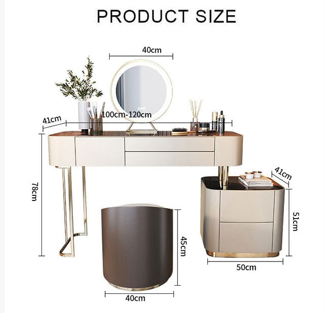 Vida Nevada Dressing Table with Mirror-DodiTec WC1