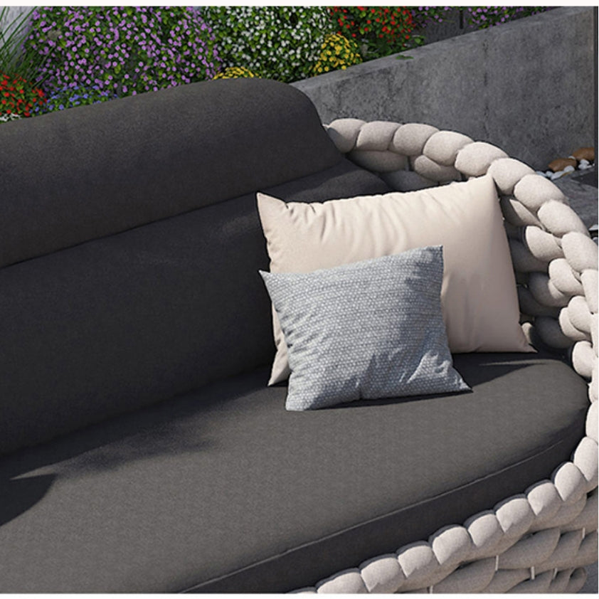 Marbella Textilene Rope Woven Outdoor Sofa Set, Grey