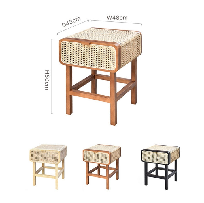 Wren Rattan Side Table, Bedside Table-DodiTec WC1