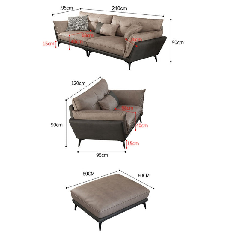 Ozzie Two/Three Seater Sofa, Leathaire-DodiTec WC1