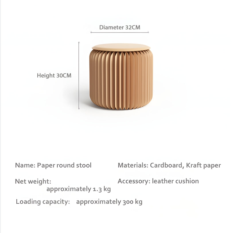 Accordion Classic Stool, Kraft Paper