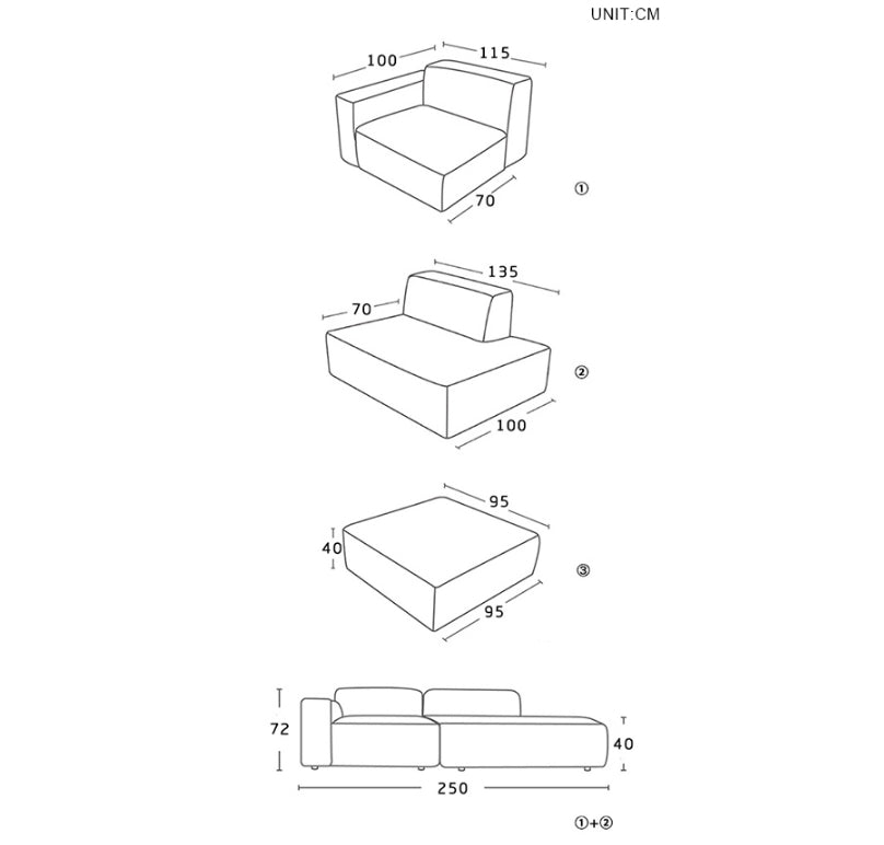 Chul Two Seater Sofa, Modular Sofa-DodiTec WC1