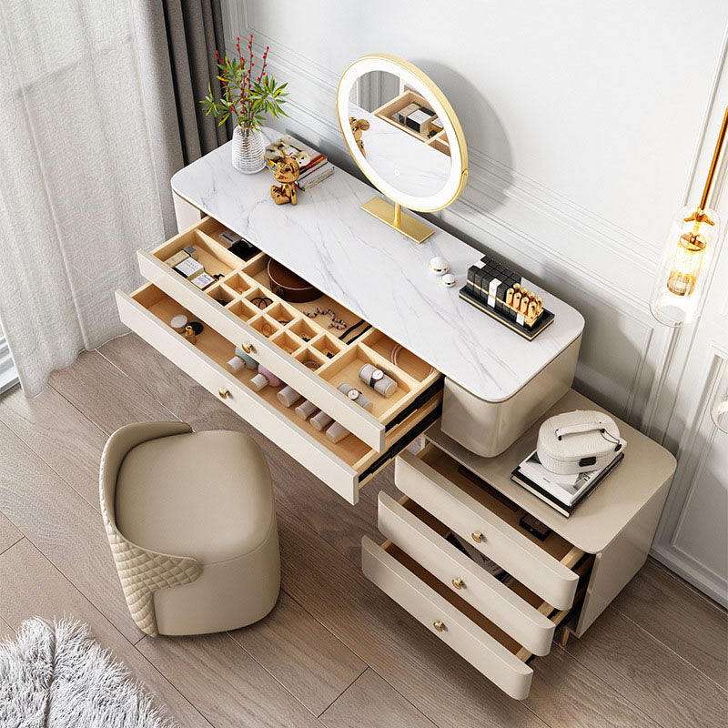 Graceway Dressing Table With LED Mirror, Cream