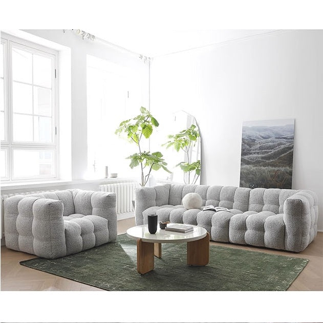 Zobah Two Seater, Three Seater Sofa, Grey Boucle