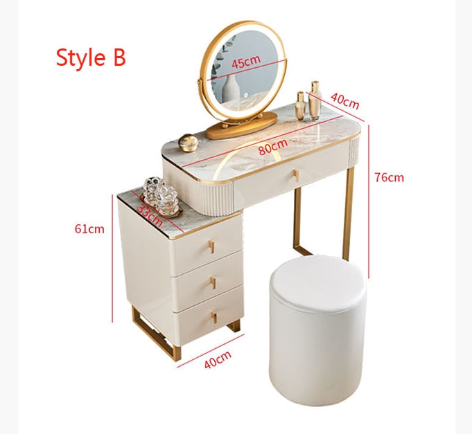 Isai Extendable Dressing Table With LED Mirror-DodiTec WC1