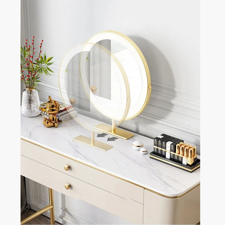 Graceway Dressing Table With LED Mirror, Cream