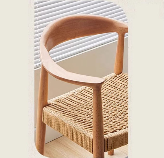 Abiram Rattan Dining Chair, Solid Wood-DodiTec WC1