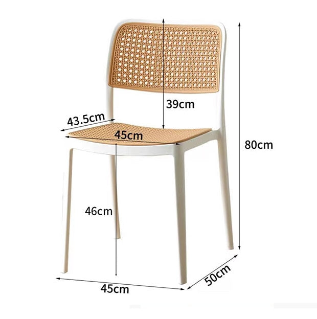 Ann Rattan Style Dining Chair, Plastic-DodiTec WC1