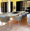 Vallee Rattan Outdoor Dining Table Set, Table With Six Dining Chairs-DodiTec WC1