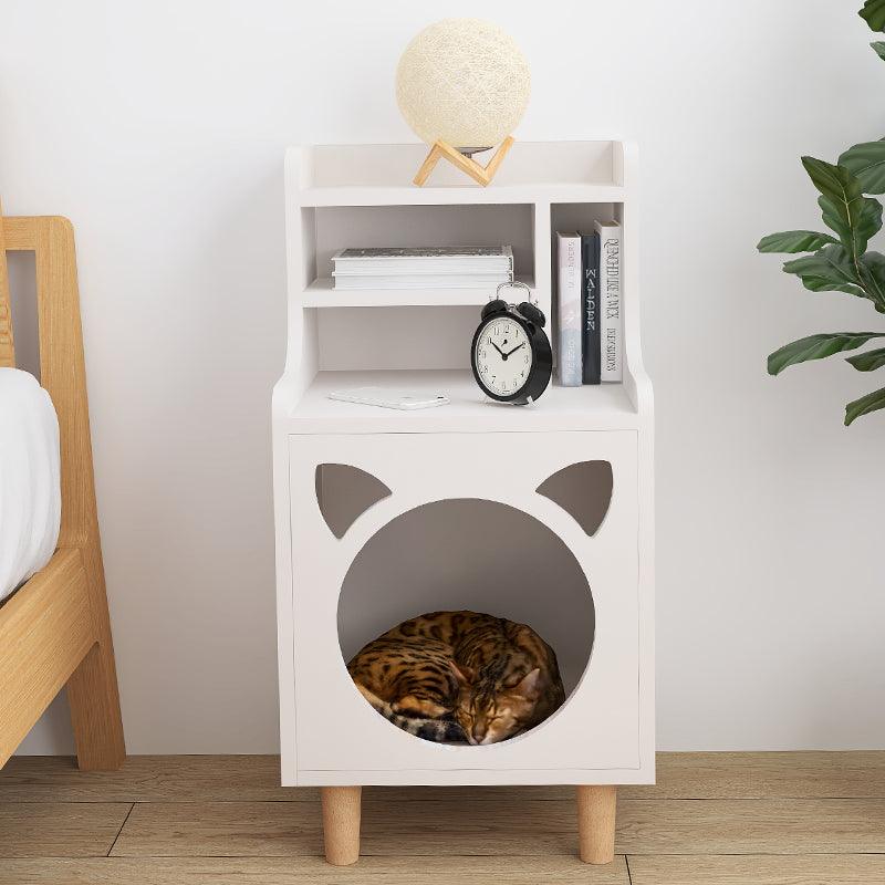 Pura Side Table With Pet House, Wood | DodiTec WC1