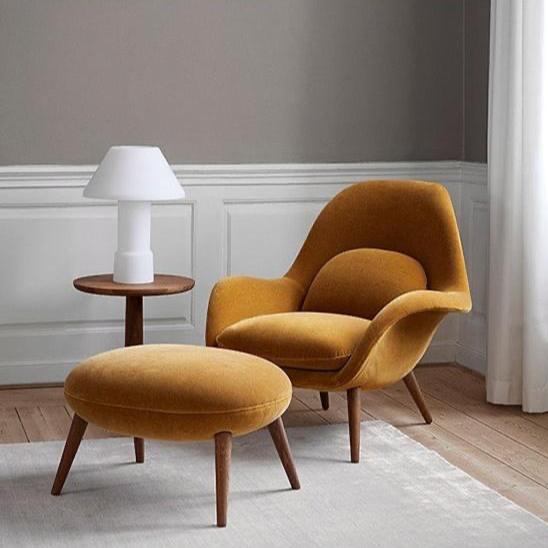 Fredericia Swoon Armchair And Footstool, Velvet