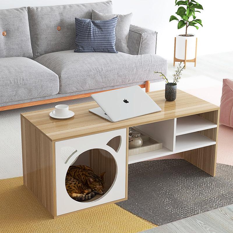 Marioni Coffee Table With Pet House, Wood | DodiTec WC1