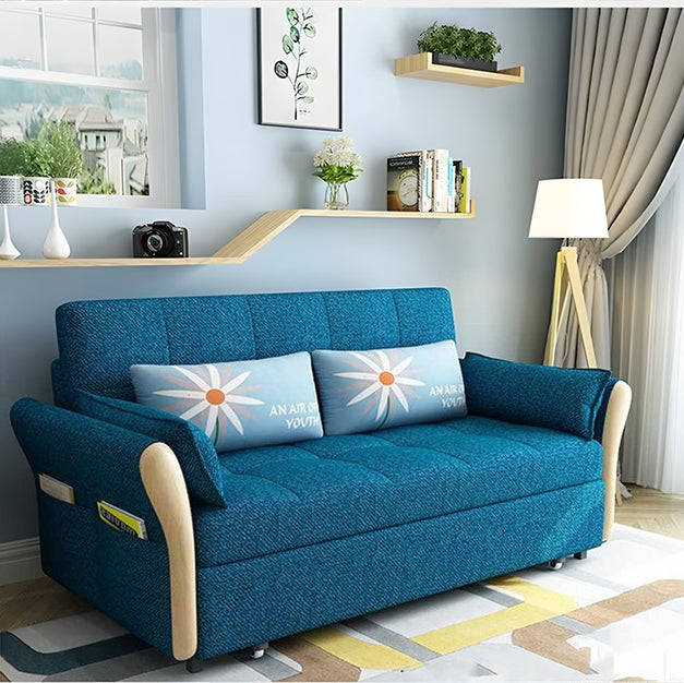 SB152 Two Seater Sofa Bed, Blue