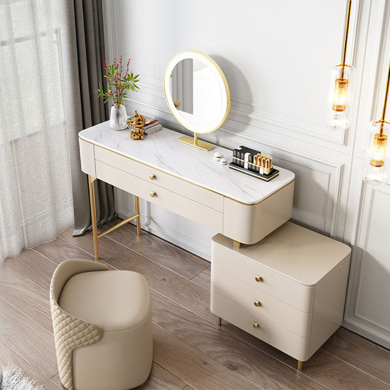 Graceway Dressing Table With LED Mirror, Cream