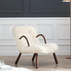 Philip Arc Sheepskin Armchair And Ottoman, White Wool | DodiTec WC1