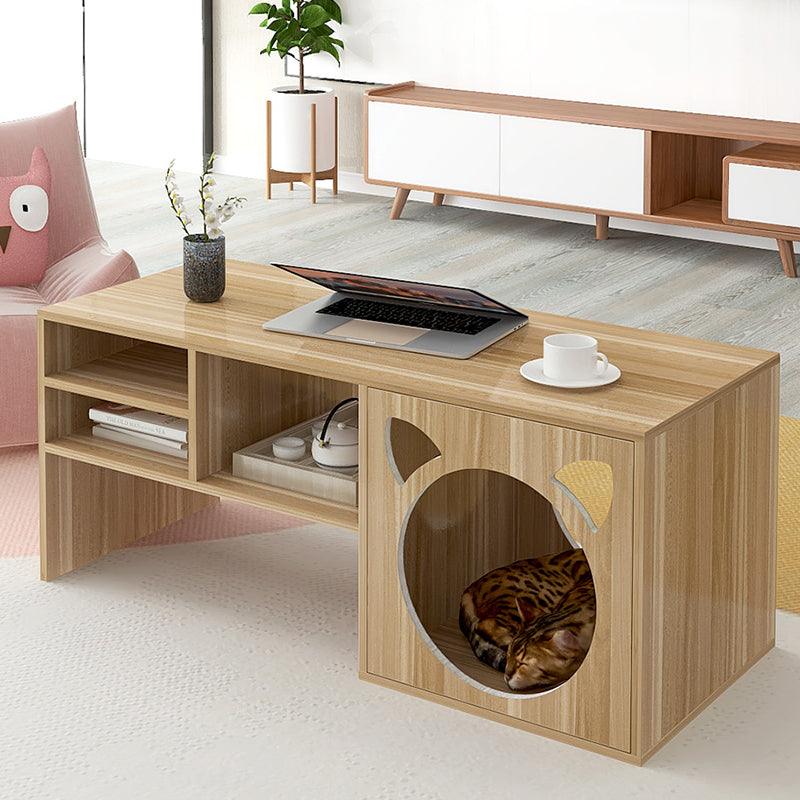 Marioni Coffee Table With Pet House, Wood | DodiTec WC1