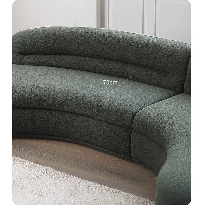 Yannik Four Seater Curved Sofa, Green