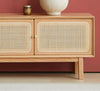 Haygashen Rattan TV Stand, Oak-DodiTec WC1