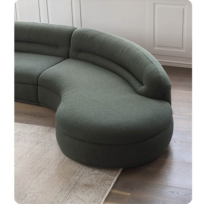 Yannik Four Seater Curved Sofa, Green