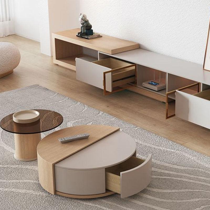 Ndre Nesting Coffee Table With TV Stand, Living Room Set | DodiTec WC1