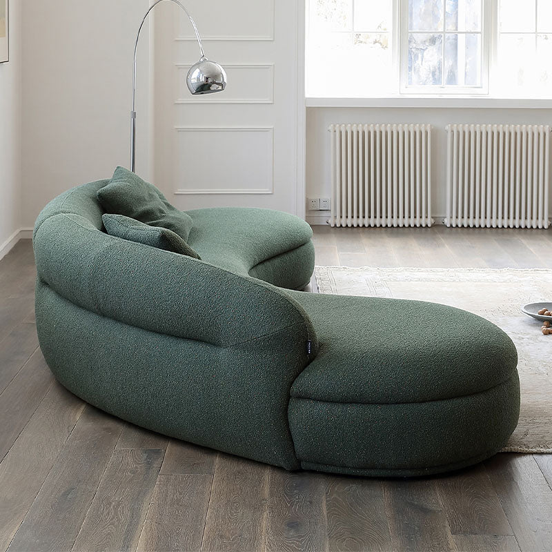 Yannik Curved Three Seater Sofa, Green-DodiTec WC1