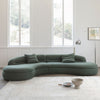 Yannik Curved Three Seater Sofa, Green-DodiTec WC1