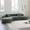 Yannik Curved Three Seater Sofa, Green-DodiTec WC1