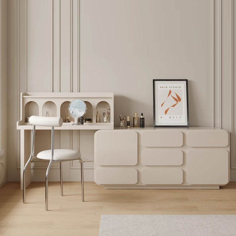 Dinah Dressing Table With Sideboard, Cream or Black-DodiTec WC1