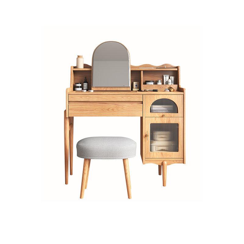 Aggie Dressing Table With Mirror, Oak | DodiTec WC1