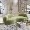 Elara Modern Curved Three Seater Sofa, Boucle-DodiTec WC1