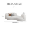 Elara Modern Curved Three Seater Sofa, Boucle-DodiTec WC1